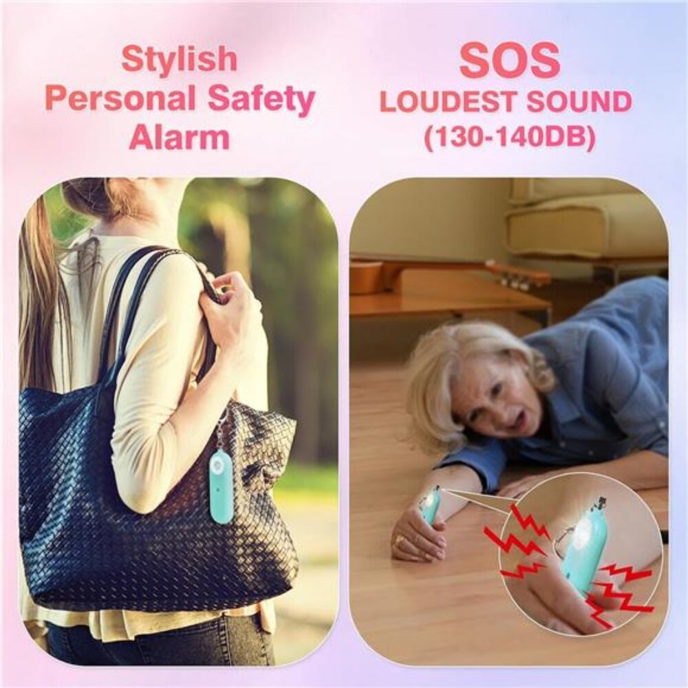 Personal Safety Alarm  - Self Defense Keychain SUPER LOUD Siren, Strobe Light